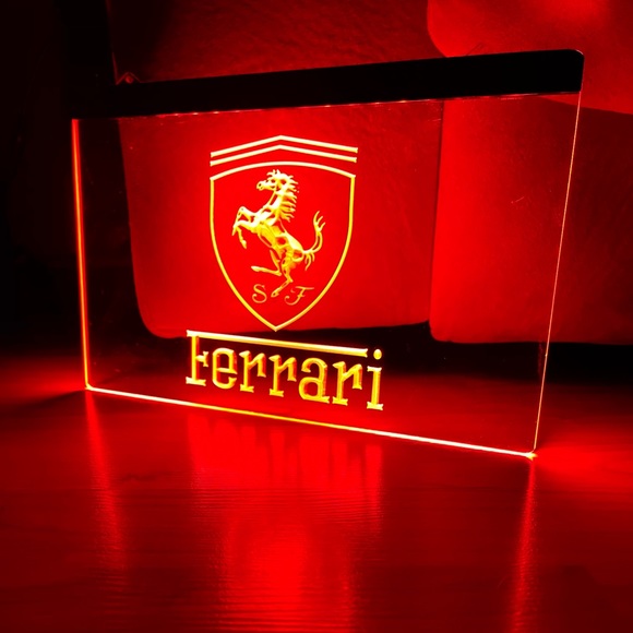 FERRARI LED NEON RED LIGHT SIGN 8x12 - Picture 3 of 3